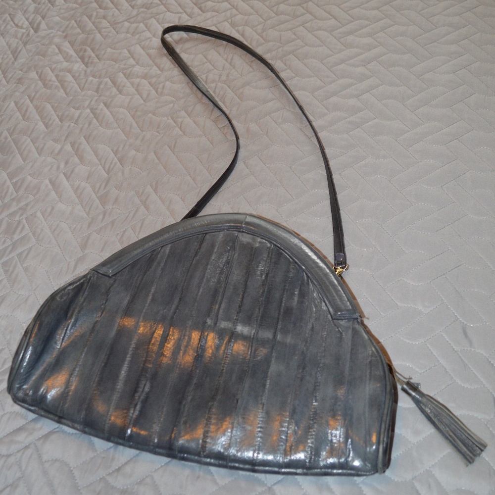 70's 80's VINTAGE eel skin Purse Handbag Clutch 🍣